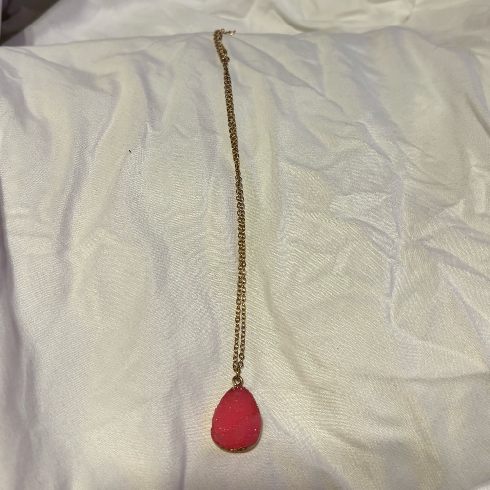 Pink crystal necklace
